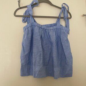 J Crew Linen Tie-Strap Shirt